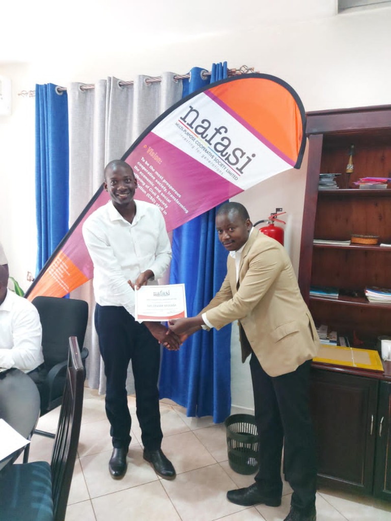Ceaser Julius Wamboka - Nafasi Member Induction & Certificate Handover
